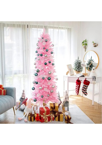 Pembe Renkli Ithal Yılbaşı Ağacı 180CM 650 Dal Pembe Renkli