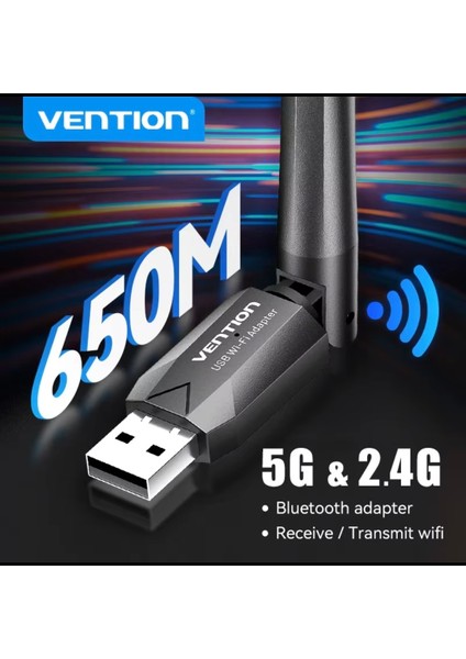 AC650M Wifi+Bluetooth Adaptörü CE/FC /ROHS Lisanslı Süper Hızlı Çift Bant 5Ghz 650Mbps/433Mbps/2.4Ghz 133Mbps