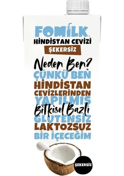 Hindistan Cevizi Şekersiz 1l