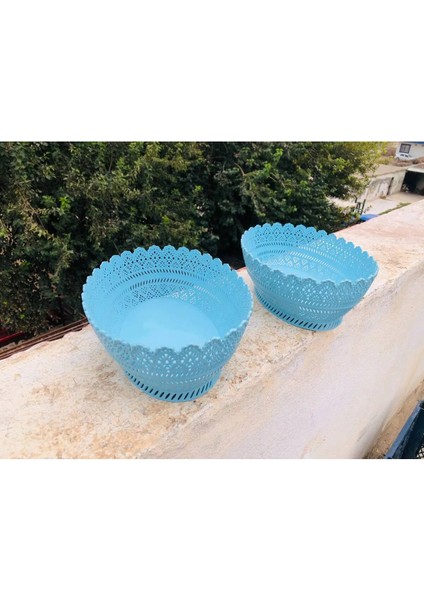Hasır Ekmek Sepeti Hasır Görünümlü Plastik Ekmek Sepeti x 2 Adet
