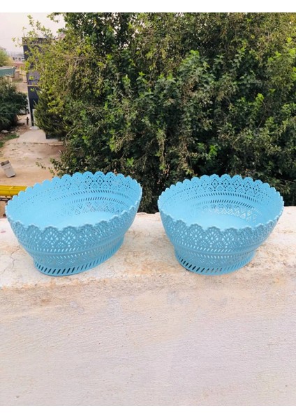 Hasır Ekmek Sepeti Hasır Görünümlü Plastik Ekmek Sepeti x 2 Adet