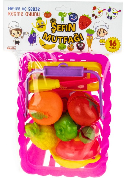 Oyuncak Meyve Sebze Seti 16 Parça Sepetli Set fiyatları