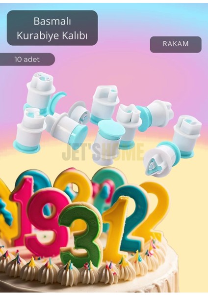 Basmalı Rakam Kalıbı Pasta Kalıbı Basmalı Kurabiye Kalıbı 10 Rakamlı Hamur Kalıp