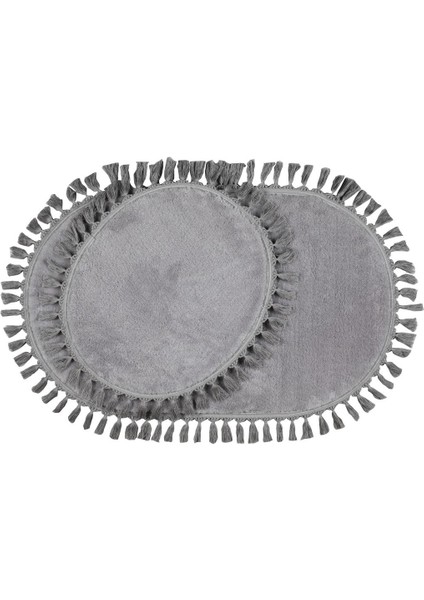 Modern gri simirna dekoratif peluş klozet takımı, 60x100 cm, yumuşak ve şık tasarım fırsatları