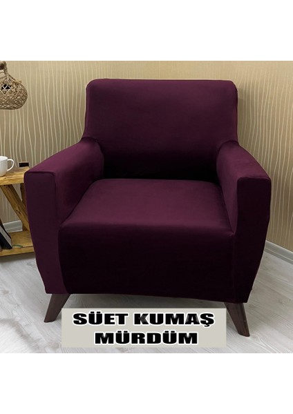 Süet Detaylı Angora Kumaş Tekli Koltuk & Berjer Koltuk Kılıfı