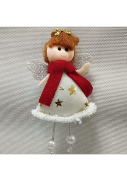 Beyaz Renk 20 cm Simli Elbiseli Peri Kızı Asma Süs 1 Adet