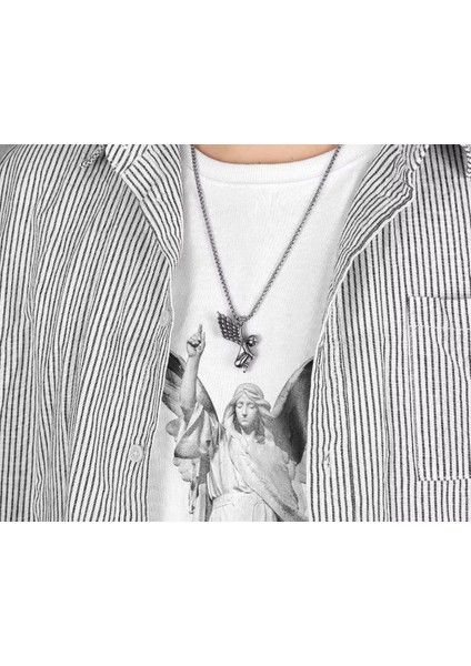 3 Boyut Tasarım Paslanmaz Çelik Uzun Zincirli Melek Kanat Angel Kolye fırsatları