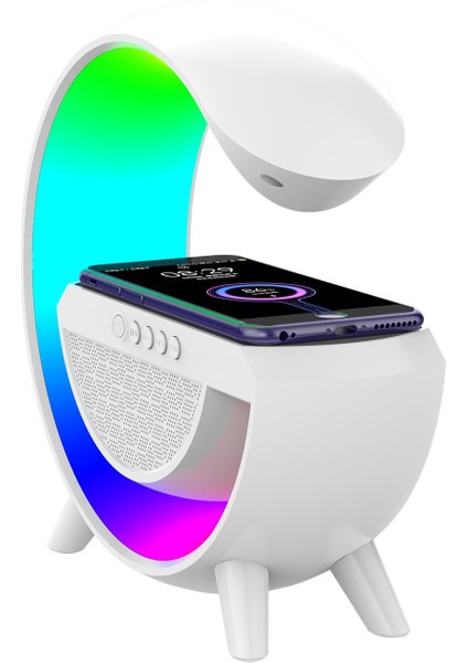 Kablosuz Cep Telefonu Şarj Standı 10W 1800MAH BT-TF-USB-15W Wireless Şarj Rgb Işıklı Speaker fiyatları
