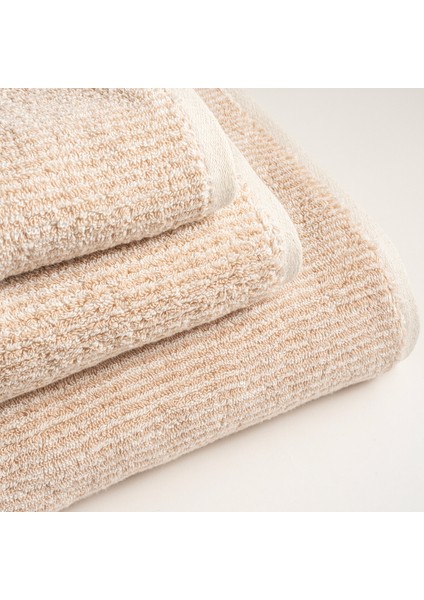 Solıd Iplik Boyalı Çizgili %100 Pamuk El Havlusu 30x50 Cm Natürel/Kum Rengi fırsatları