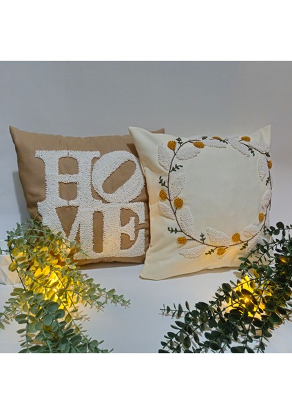 Punch Işleme Kırlent Kılıfı 2 Adet