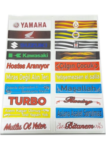 Yazı Sticker 100'LÜ