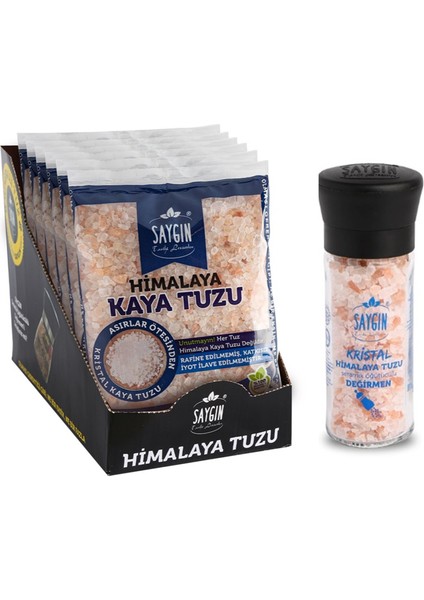 Himalaya Kaya Tuzu 6 x 500 gr + Kristal Kaya Tuzu Değirmenli 110 gr