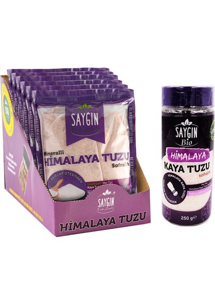 Sofralık Himalaya Tuzu 6 x 500 gr + Himalaya Kaya Tuzu Tuzluklu 250 gr