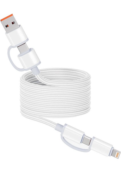 Spiral Magnetik Örgülü Tasarım 4in1 A+C To C+L Kablo 1m