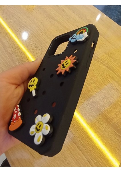 iPhone 15 Pro Max Uyumlu Crocks Kapak Telefonu Tam Saran Darbe Korumalı Telefon Kılıfı