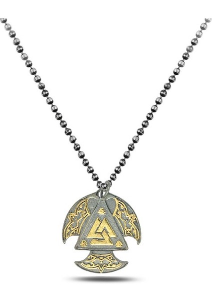 Antik Germen Valknut Erkek Gümüş Kolye