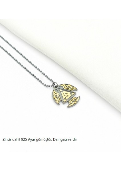 Antik Germen Valknut Erkek Gümüş Kolye fiyatları