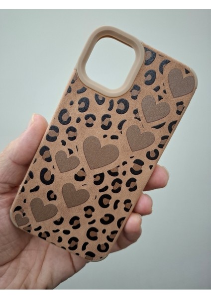 iPhone 13 iPhone 14 Kılıf Leopar Kalpli Ayıcıklı Hello Kitty Minnie Mouse Deri Görünümlü Süet Kılıf