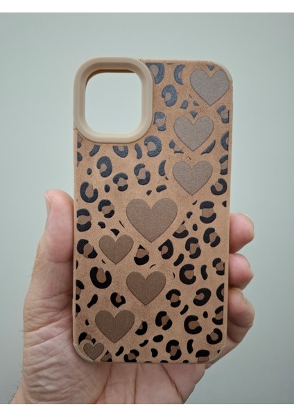 iPhone 13 iPhone 14 Kılıf Leopar Kalpli Ayıcıklı Hello Kitty Minnie Mouse Deri Görünümlü Süet Kılıf
