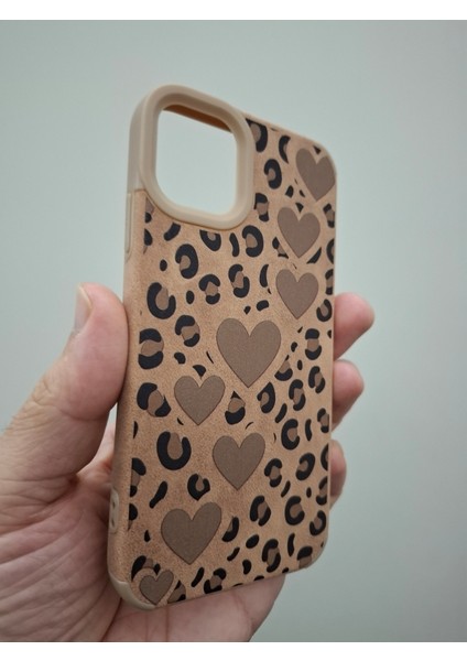 iPhone 13 iPhone 14 Kılıf Leopar Kalpli Ayıcıklı Hello Kitty Minnie Mouse Deri Görünümlü Süet Kılıf