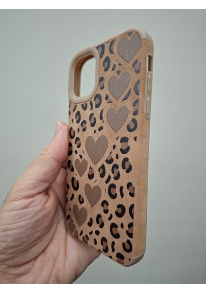 iPhone 13 iPhone 14 Kılıf Leopar Kalpli Ayıcıklı Hello Kitty Minnie Mouse Deri Görünümlü Süet Kılıf