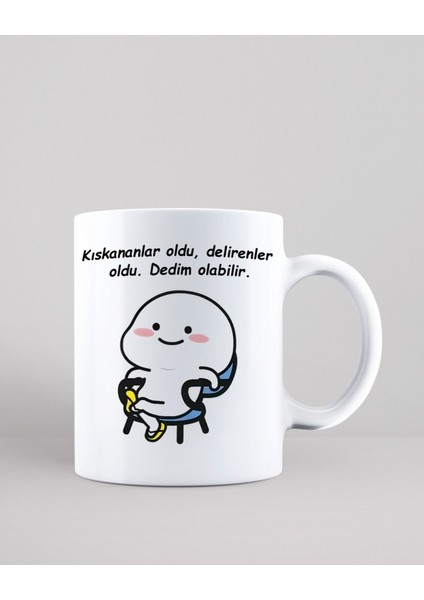 "dedim Olabilir" Yazılı Karikatür Kişiye Özel Porselen Kupa Bardak