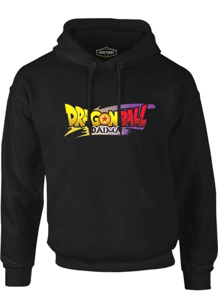 Dragon Ball Daima Logo Siyah Erkek Fermuarsız Kapşonlu