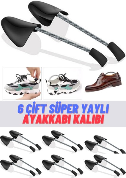 6 Çift Yaylı Ayakkabı Kalıbı, Dayanıklı, Her Ayakkabıya Uyumlu, Esnek Yaylı Sistem