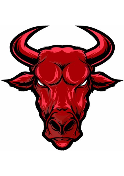 Kızgın Boğa Başı Sticker 00269