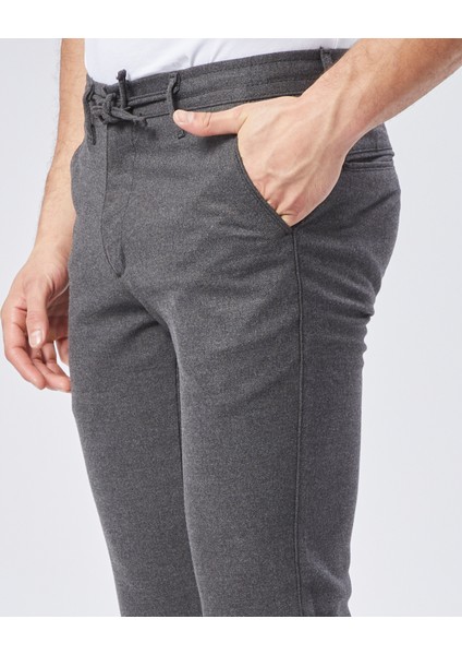 Gri Dokuma Jogging Fit Casual Erkek Pantolon