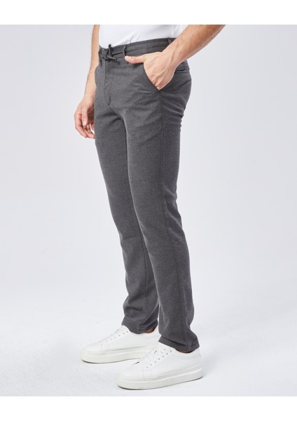 Gri Dokuma Jogging Fit Casual Erkek Pantolon