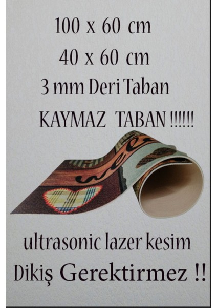 Lavender Dijital 2 Lı Set Klozet Takımı Banyo Paspas Seti Halısı Yıkanabilir