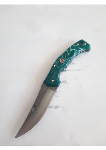 Epoksi Kabzeli N690 Sırttan Kilitli Çakı