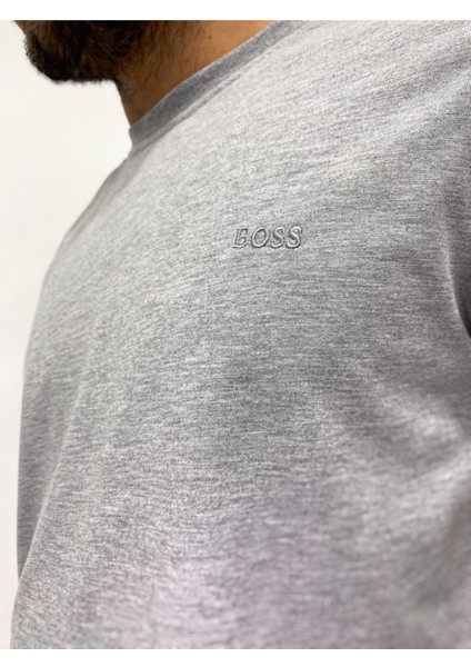 Erkek Kısa Kol Sıfır Yaka Gri Tişört indirimleri