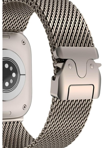 Apple Watch 7 45MM Watch 44MM Redclick KRD-121 Metal Ince Slim Hasır Kordon modelleri