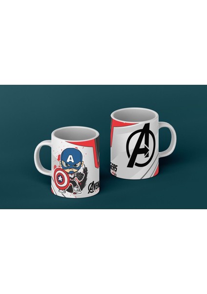 Avengers Kaptan Amerika Porselen Kupa Bardak
