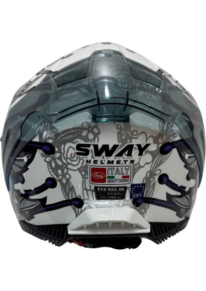 Sw 865 Butterfly Güneş Vizörlü Full Face Motosiklet Kaskı - M