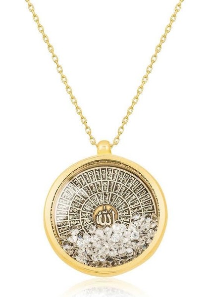 Gümüş Gold Esmaül Hüsna Bayan Kolye