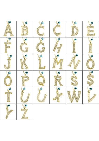 Gümüş Nazar Gold E Harfi Kadın Kolye fiyatları