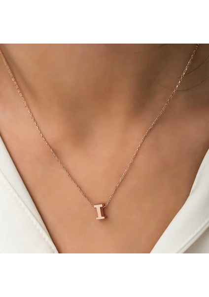 Gümüş Rose 3 Boyutlu I Harf Bayan Kolye fiyatları