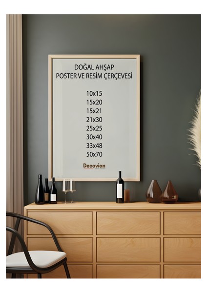 Doğal Ahşap Çerçeve -Boş Çerçeve-Resim Çerçevesi, Poster Puzzle Çerçevesi (Ön Korumalı,postersiz) fiyatları