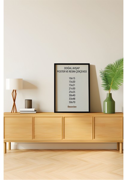 Doğal Ahşap Çerçeve -Boş Çerçeve-Resim Çerçevesi, Poster Puzzle Çerçevesi (Ön Korumalı,postersiz)