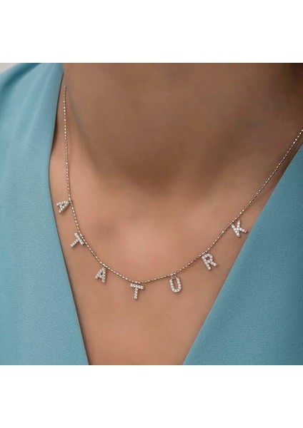 Gümüş Atatürk Yazılı Bayan Kolye fırsatları