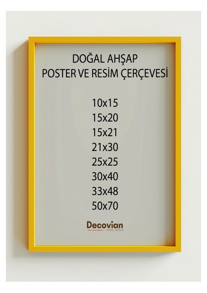 Doğal Ahşap Çerçeve -Boş Çerçeve-Resim Çerçevesi, Poster Puzzle Çerçevesi (Ön Korumalı,postersiz)