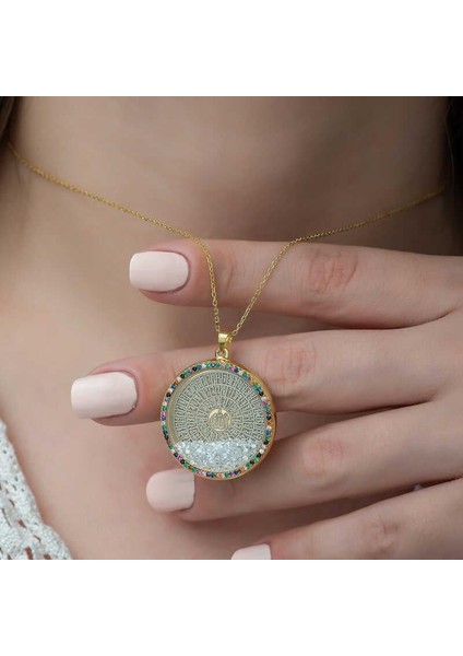 Gümüş Miks Taşlı Esmaül Hüsna Bayan Kolye fiyatları