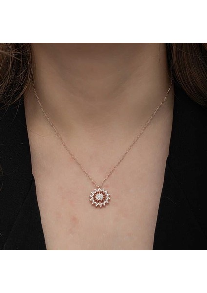 Gümüş Rose Güneş Kadın Kolye modelleri