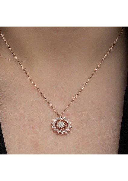 Gümüş Rose Güneş Kadın Kolye indirimleri