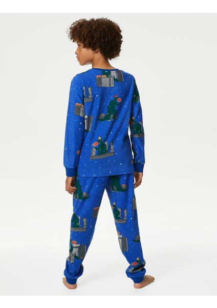 Marks & Spencer Godzilla Desenli Uzun Kollu Polar Pijama Takımı (2-16 Yaş)