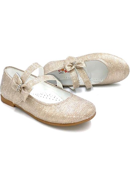 (Ortaç Kids) Termo Kaymaz Taban Cırtlı Ortapedik Kız Çocuk Babet Altın modelleri