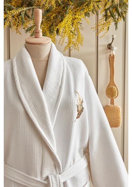 Floren 3 Parça Pamuk Bornoz Seti, Beyaz, Rahat ve Şık Tasarım modelleri